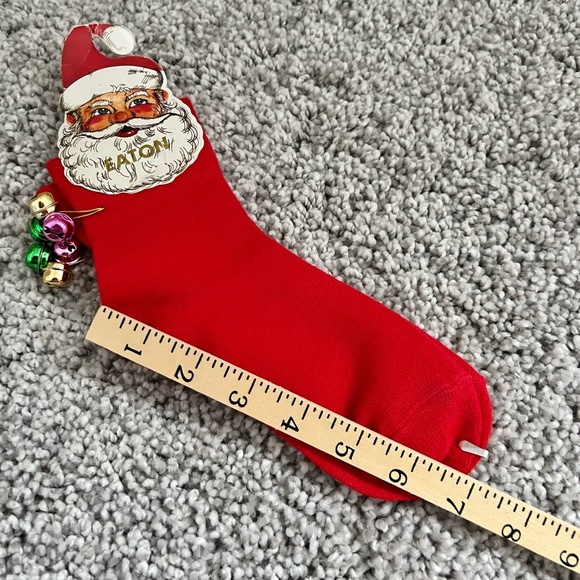 Vintage Ankle Youth Womens Christmas Socks Bells Red Eatons NEW OLD STOCK - Picture 3 of 6